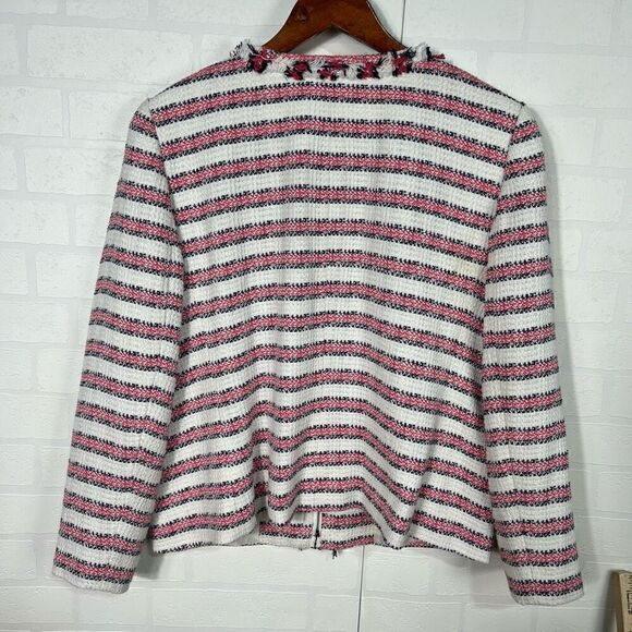 Talbots Womens Jacket size 16 Petite Striped Cotton Blend - Picture 10 of 14
